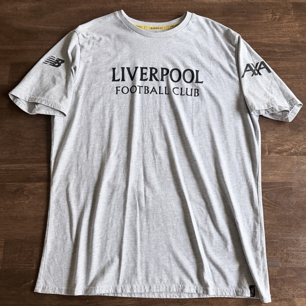 New Balance Liverpool Football Club T-Shirt Grey Mens 2XL